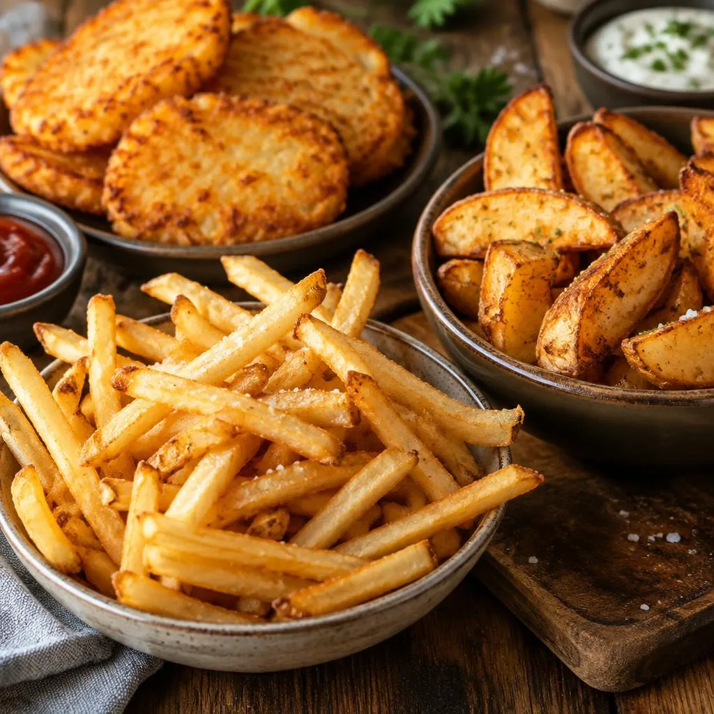 European French fries, potato wedges and specialties
